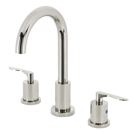 Kingston Brass FSC8929SVL Widespread Bathroom Faucet with Brass Pop-Up, Polished Nickel FSC8929SVL